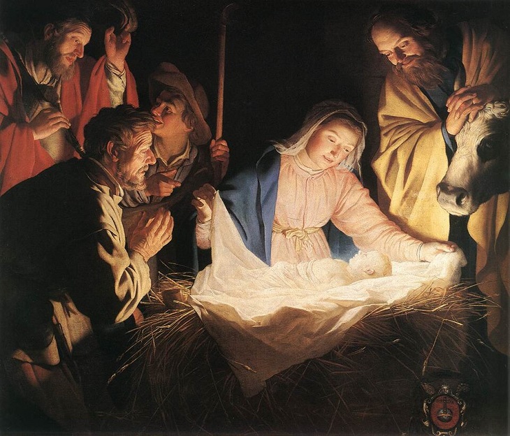 「羊飼いたちの礼拝（Adoration of the Shepherds）」（1622年）ヘラルト・ファン・ホントホルスト