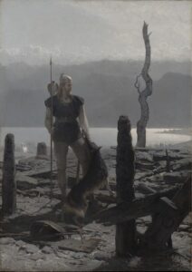 「フリッティオフの帰還（エサイアス・テグネール『フリッティオフ物語』より）」（1880年代）アウグスト・マルムストゥルム