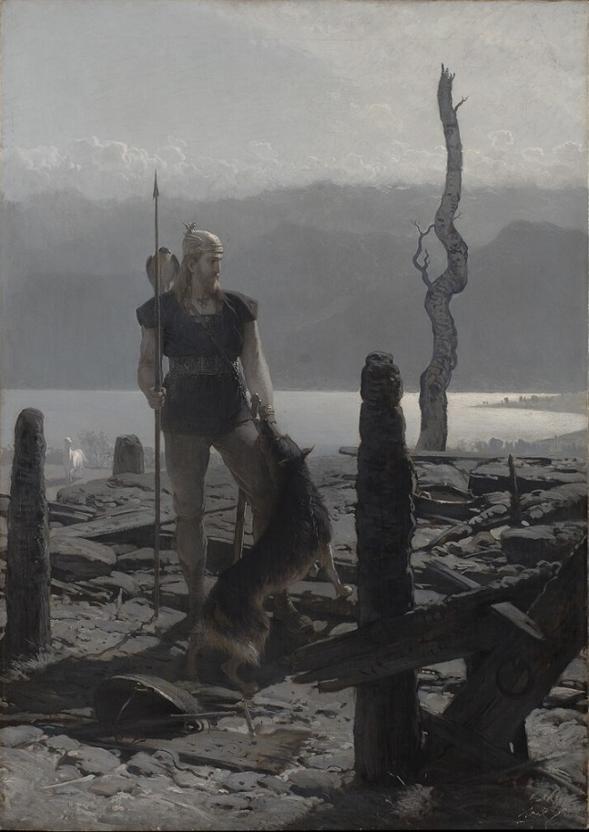 「フリッティオフの帰還（エサイアス・テグネール『フリッティオフ物語』より）」（1880年代）アウグスト・マルムストゥルム