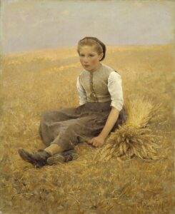 「落穂拾いの少女」（1880年代初頭）ヒューゴ・サルムソン