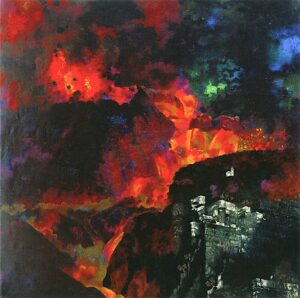 「エトナ火山の噴火」（1929年）アウグスト・ジャコメッティ