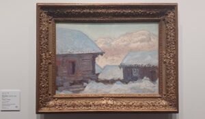 「雪中の家とコルサース山」（1895年）クロード・モネ　※「クロード・モネ ー 風景への問いかけ」展より
