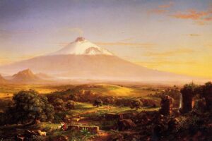 「エトナ火山、タオルミーナからの眺め」（1842年）トマス・コール