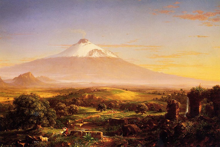 「エトナ火山、タオルミーナからの眺め」（1842年）トマス・コール