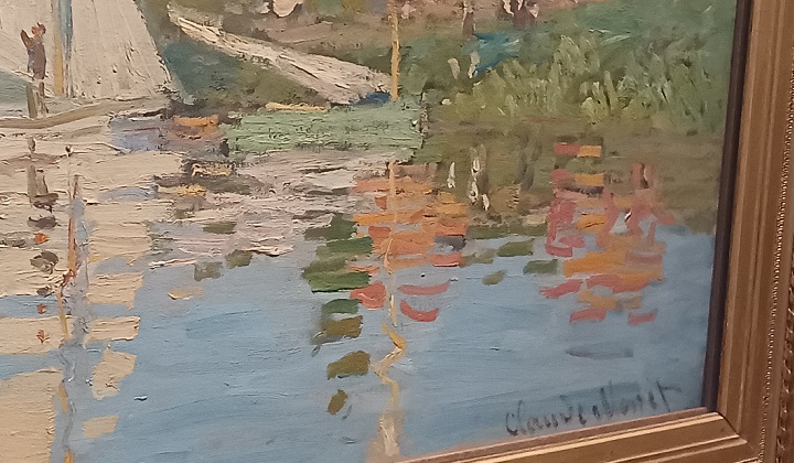 「アルジャントゥイユのレガッタ（detail）」（1872年頃）クロード・モネ　※「クロード・モネ ー 風景への問いかけ」展より