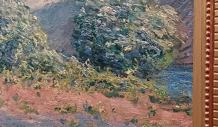 「ポール＝ヴィレのセーヌ川（detail）」（1890年頃）クロード・モネ　※「クロード・モネ ー 風景への問いかけ」展より