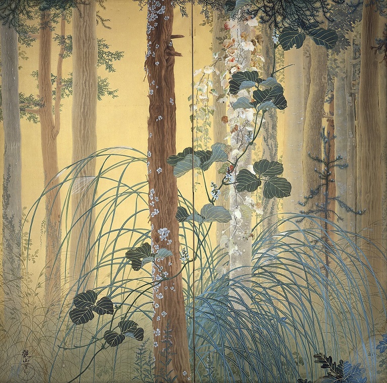 「木の間の秋（左隻）」1907年（明治40年）、下村観山