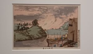 「神田川夕景」（明治14年）小林清親　※三菱一号館で開催の「トワイライト、新版画」展より