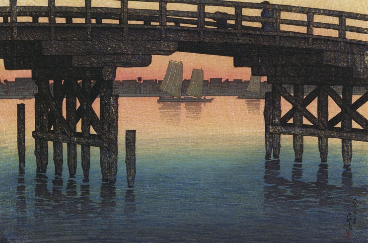 「東京十二題 深川上の橋」(大正9年)川瀬巴水