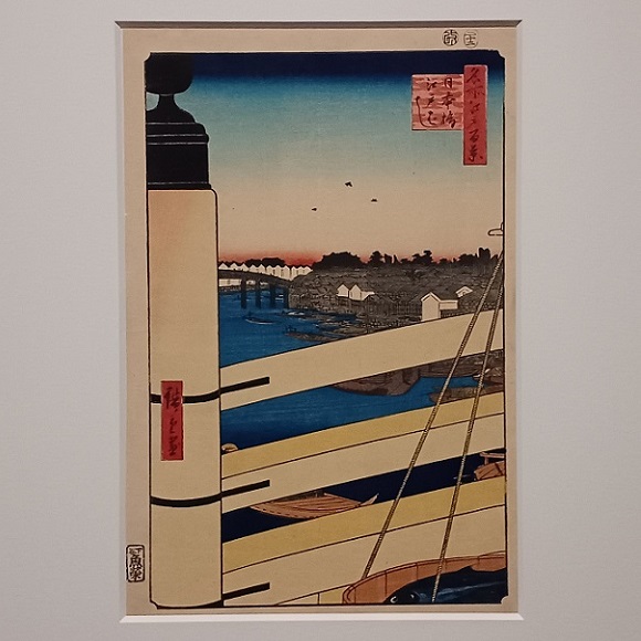 「名所江戸百景 日本橋江戸ばし」(安政4年)歌川広重 ※三菱一号館で開催の「トワイライト、新版画」展より