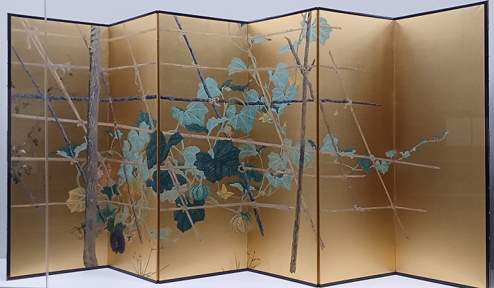 「唐茄子畑(左隻)」(1911年)下村観山 ※東京国立近代美術館で開催の「下村観山展」展示風景より