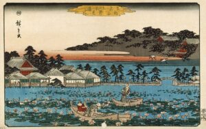 「上野之不忍池」（江戸後期頃）歌川広重