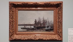 「カマレ、湾、干潮」（1871年）ウジェーヌ・ブーダン　※「ブーダン展 － 瞬間の美学、光の探求」より