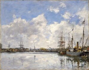 「ル・アーヴルの港」（1884年）ウジェーヌ・ブーダン
