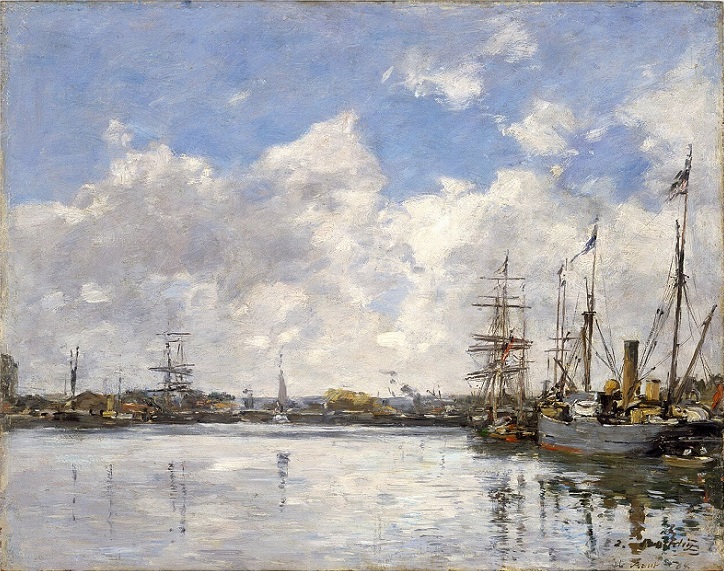 「ル・アーヴルの港」（1884年）ウジェーヌ・ブーダン