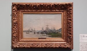 「ボルドーの港、バカラン埠頭からの眺め」（1874年）ウジェーヌ・ブーダン　※「ブーダン展 － 瞬間の美学、光の探求」より