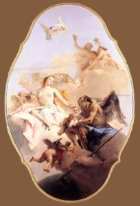 「ヴィーナスと時間の寓意」（1754-58年頃）ジョヴァンニ・バッティスタ・ティエポロ