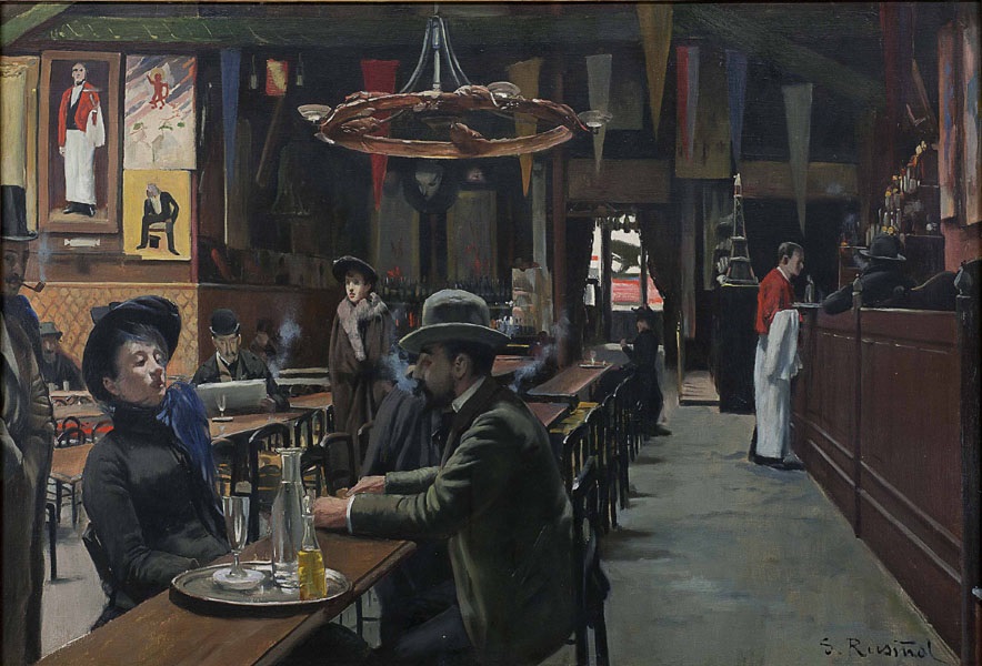 「カフェ・デ・ザンコエラン」（1889-1890年）サンティアゴ・ルシニョル