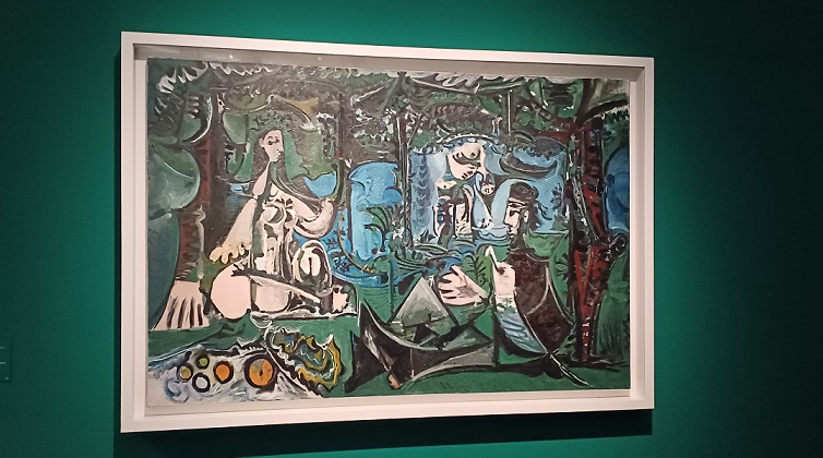 「草上の昼食（マネに基づく）」（1960年）パブロ・ピカソ　※企画展「ピカソ meets ポール・スミス」の展示風景より
