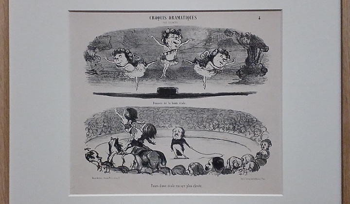 「〈ドーミエによる劇場のクロッキー〉4」（1853年）オノレ・ドーミエ　※展覧会「”カフェ”に集う芸術家」より