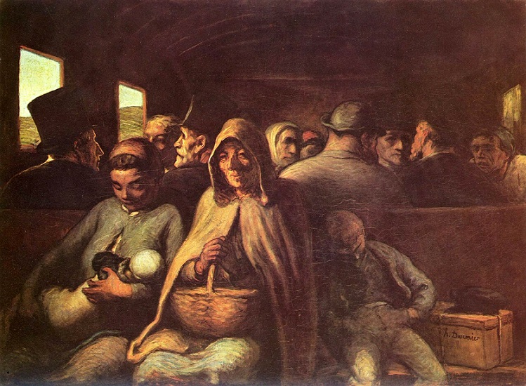 「三等列車」（1862年）オノレ・ドーミエ