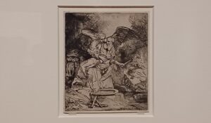 「アブラハムの犠牲」（1655年）レンブラント・ハルメンスゾーン・ファン・レイン　※国立西洋美術館の「版画家レンブラント」展より