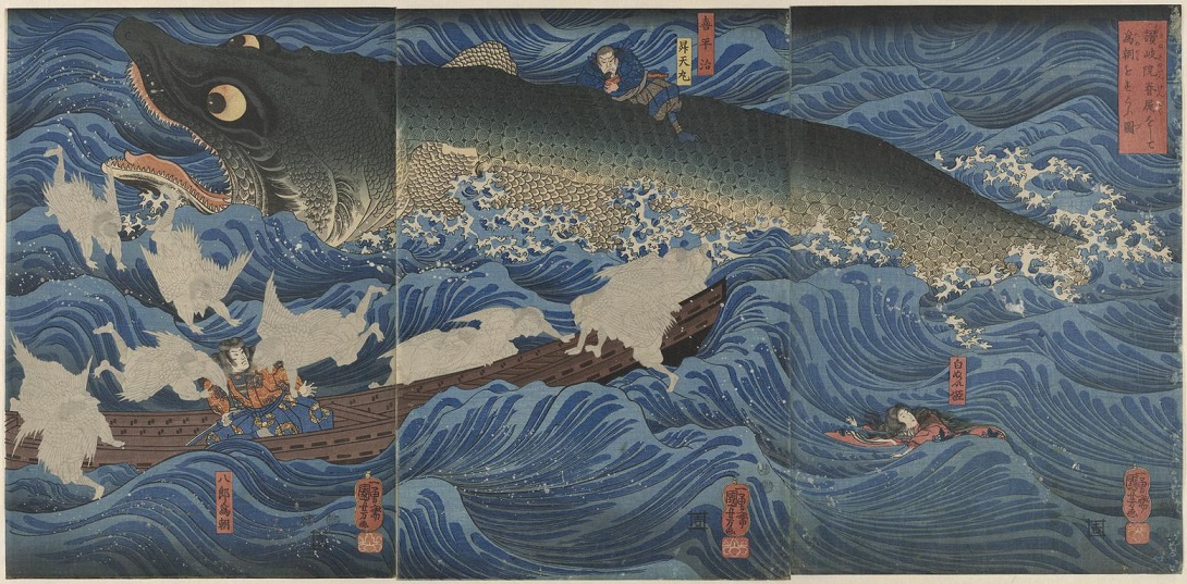 「讃岐院眷属をして為朝をすくふ圖」（嘉永4年）歌川国芳　※Public Domain