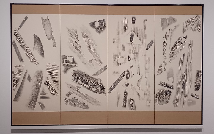 「狂詩曲 漁村にて」（1952年）長谷川三郎　※小企画展「生誕120周年 長谷川三郎と国立近代美術館」より（東京国立近代美術館）
