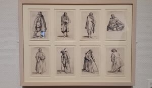 「物乞い」（1622-23年頃）ジャック・カロ　※国立西洋美術館の「版画家レンブラント」展より