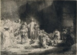 「百グルデン版画」（1648年頃）レンブラント・ハルメンスゾーン・ファン・レイン　（※Public Domain画像）