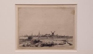 「アムステルダムの眺望」（1641年頃）レンブラント・ハルメンスゾーン・ファン・レイン　※国立西洋美術館の「版画家レンブラント」展より