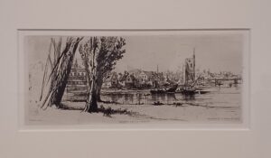 「フルハムの眺望（テムズ河岸）」（1859年）フランシス・シーモア・ヘイデン　※国立西洋美術館の「版画家レンブラント」展より