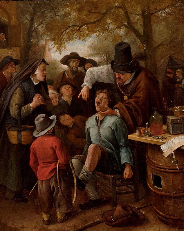 「歯を抜く男」（1651年）ヤン・ステーン